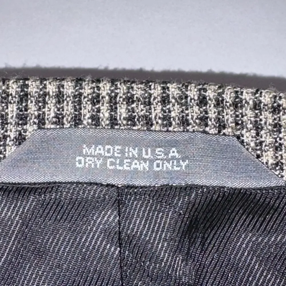 Haggar Clothing Co Houndstooth Blazer 46L Single-Breasted Inner Pockets Workwear